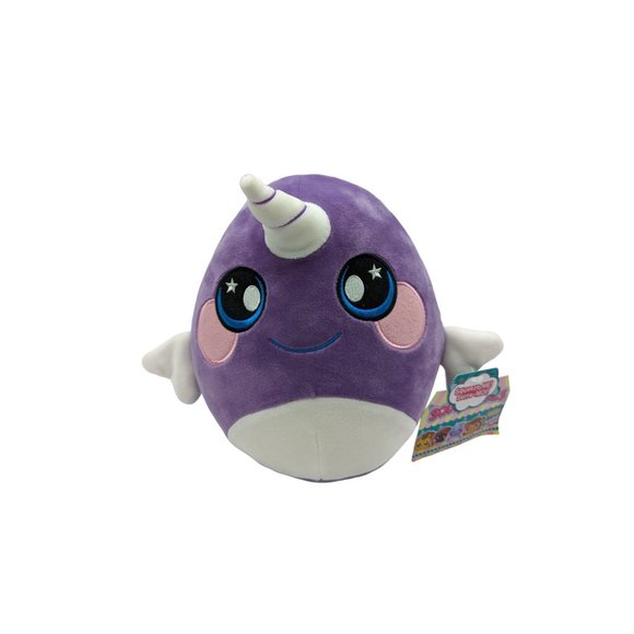 Squishamals Purple White Narwhal Whale Scented Plushie Neil RARE 9" Ages 3+ - Picture 1 of 8